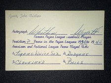 1930s TIGERS: Whit Wyatt, SIGNED Vintage 3x5 (VC) - Died 1999