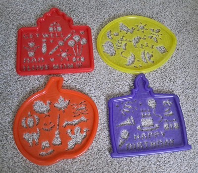 Little Tikes Stencil a Card 4 pcs Easter, Get Well, Happy Birthday, Halloween