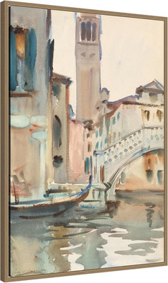 Venice Bridge & Campanile Canvas Art Print by John Singer Sargent, 23x33 Frame