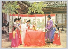 Korean Marriage Ceremony Traditional Wedding Costume Dress Seoul Korea Postcard