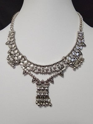 Silver Colored  Collar Necklace