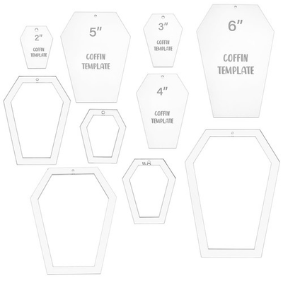 #ad 10 Sizes Coffin Quilting Template Acrylic Intricate Sewing Ruler 2.5mm $18.52