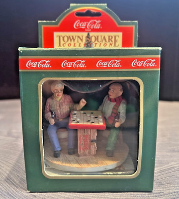 Coca Cola Town Square Checker Players 1994 Cavanagh w Box Village Figure