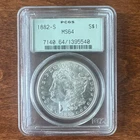 PCGS MS64 1882-S Morgan Silver Dollar $1 San Francisco Silver Coin Cert 1395540