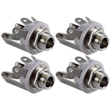 1/4" Jacks Female TRS Stereo Panel Mount Jack - 4 Pack