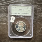 1958 Washington Quarter 25C Proof Silver PR66 PCGS Philadelphia Cert 05990