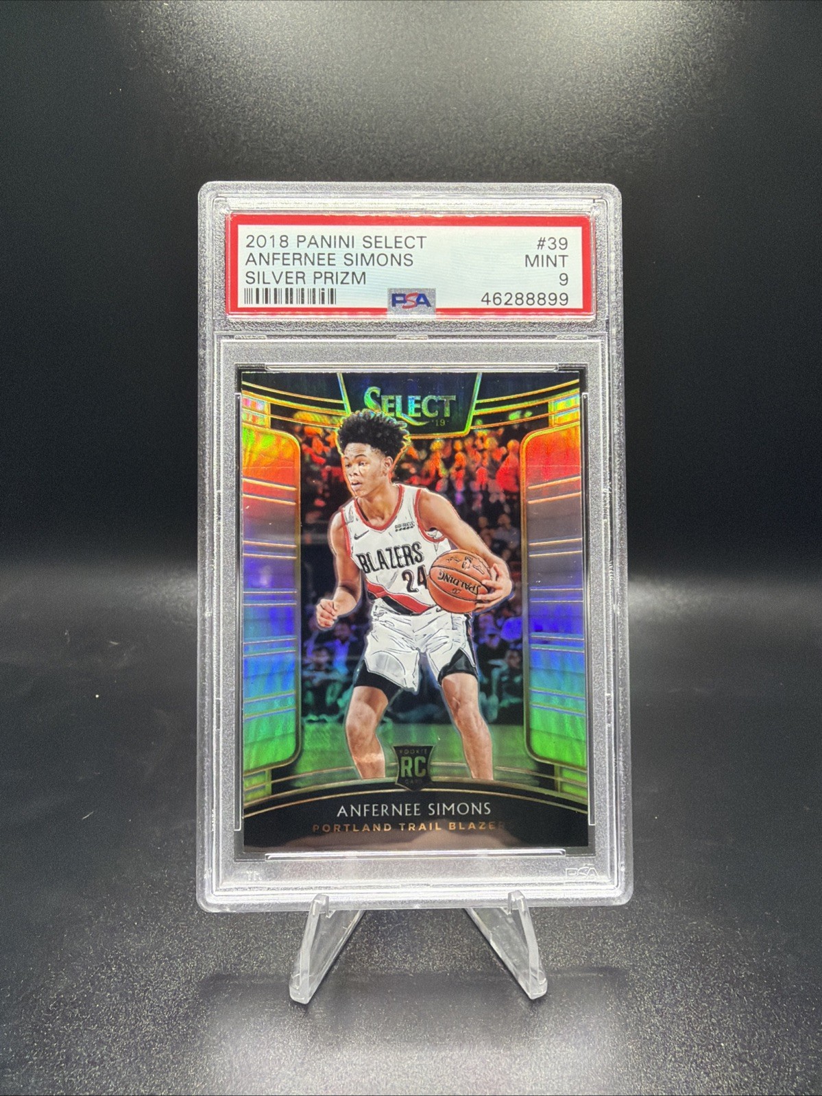 2018-19 Panini Select - Concourse Anfernee Simons #39 Silver Prizm (RC) PSA 9