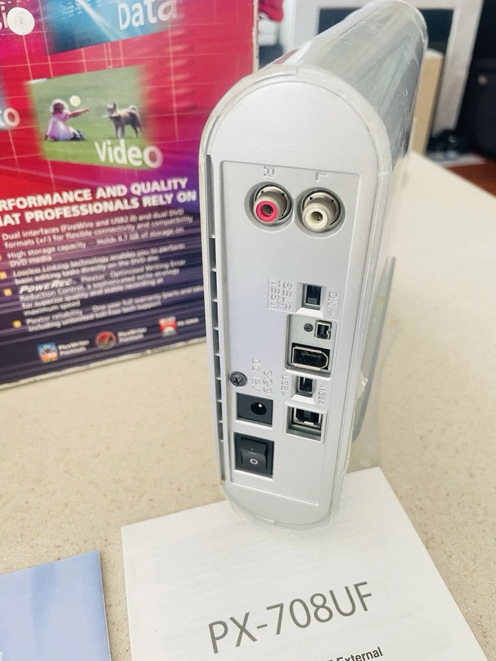 Plextor PX-708UF External DVD/CD Rewritable Drive BOX Untested, Cord, Inserts - Image 4 of 4