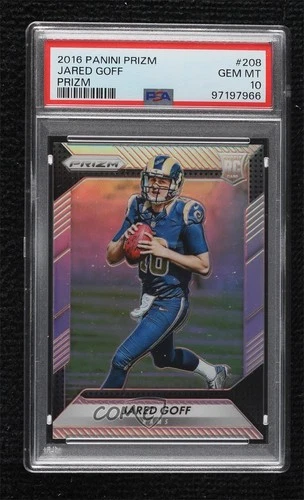 2016 Panini Prizm Rookie Silver Prizm Jared Goff #208 PSA 10 GEM MT Rookie RC