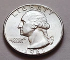 1961 Washington Quarter • AU Slider • 90% Silver • Strong Detail • X94