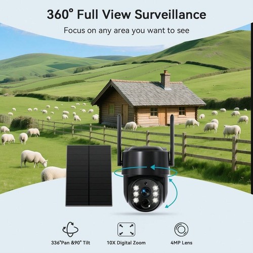 4G LTE Solar Security Camera, No WiFi Outdoor 2K Camera with Night Vision - Picture 22 of 34