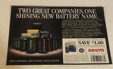 1994 Sanyo Batteries Vintage Print Ad Advertisement  pa51