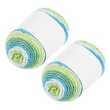 2Pcs 422 Yard Acrylic Yarn for Crocheting, Green,Blue,Yellow