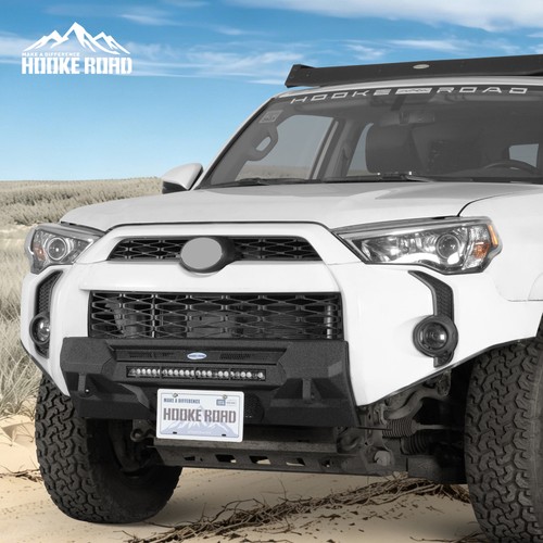 Textured Steel Stubby Front Bumper w/Light Bar for 2014-2024 Toyota 4Runner