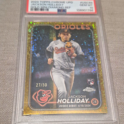 2024  Chrome Update Jackson Holliday #USC89 Gold 27/50 Mini-Diamond /50 RC