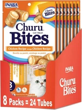 INABA Churu Bites for Cats, Soft Baked 1.05 Ounce (Pack of 8), Natural 