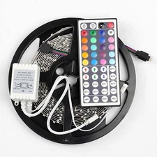 RGB 5M 3528 SMD LED Strip Light 300leds + 44 key Controller + Power 