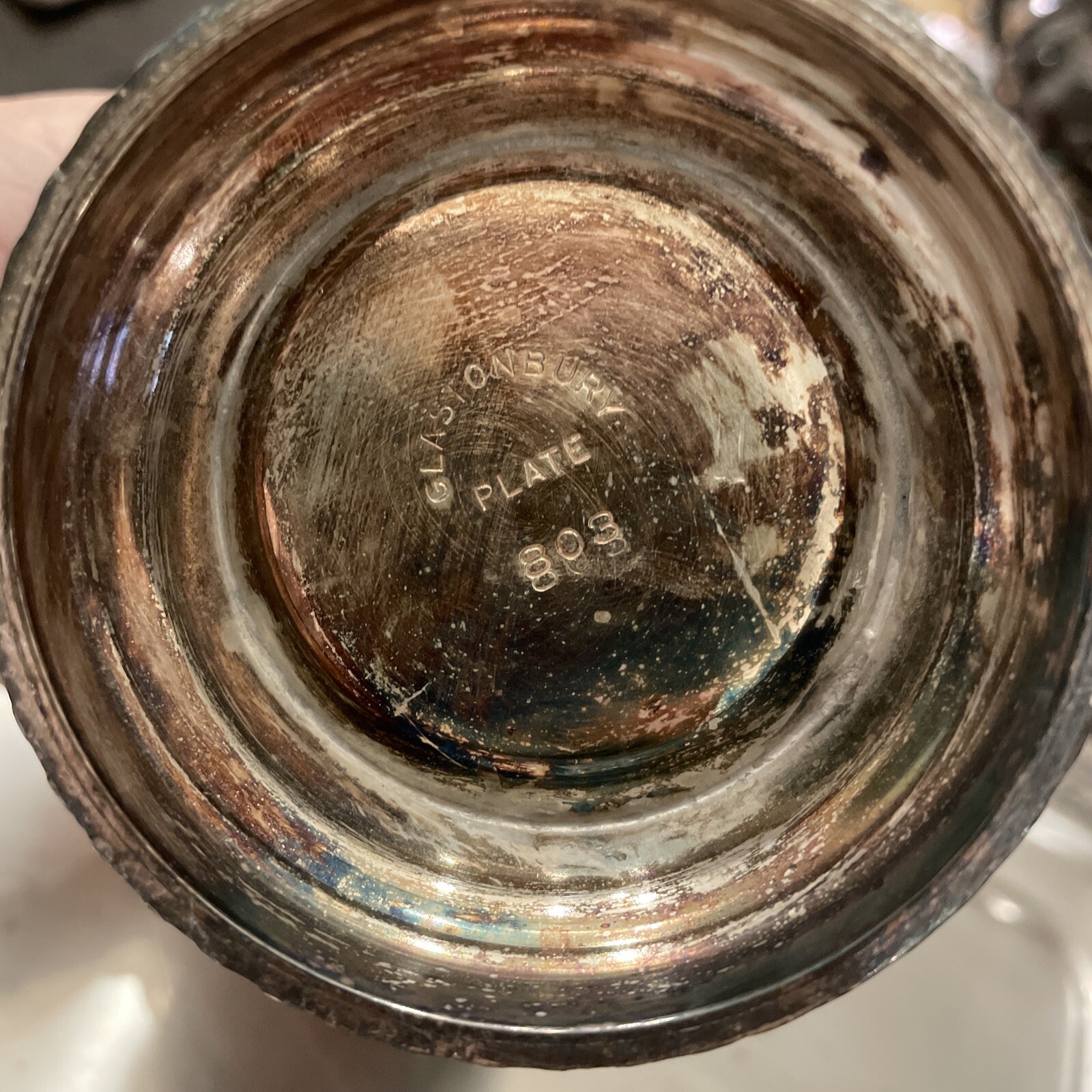 VINTAGE GLASTONBURY SILVER PLATE PLATTER Serving TRAY 804 Creamer