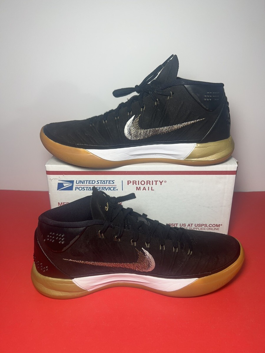 シューズ(男性用) Nike Kobe ad 28.5 NIKE KOBE AD A.D. Mid Black Gum Gold Mamba 922482-009 Mens Lakers