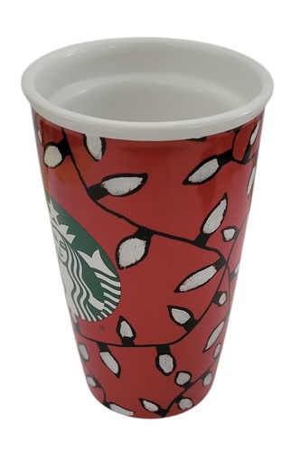 Taza de Navidad Starbucks Luz Tapa Rojo Café Taza de Viaje Alta 12 OZ 2016 - Imagen 4 de 8
