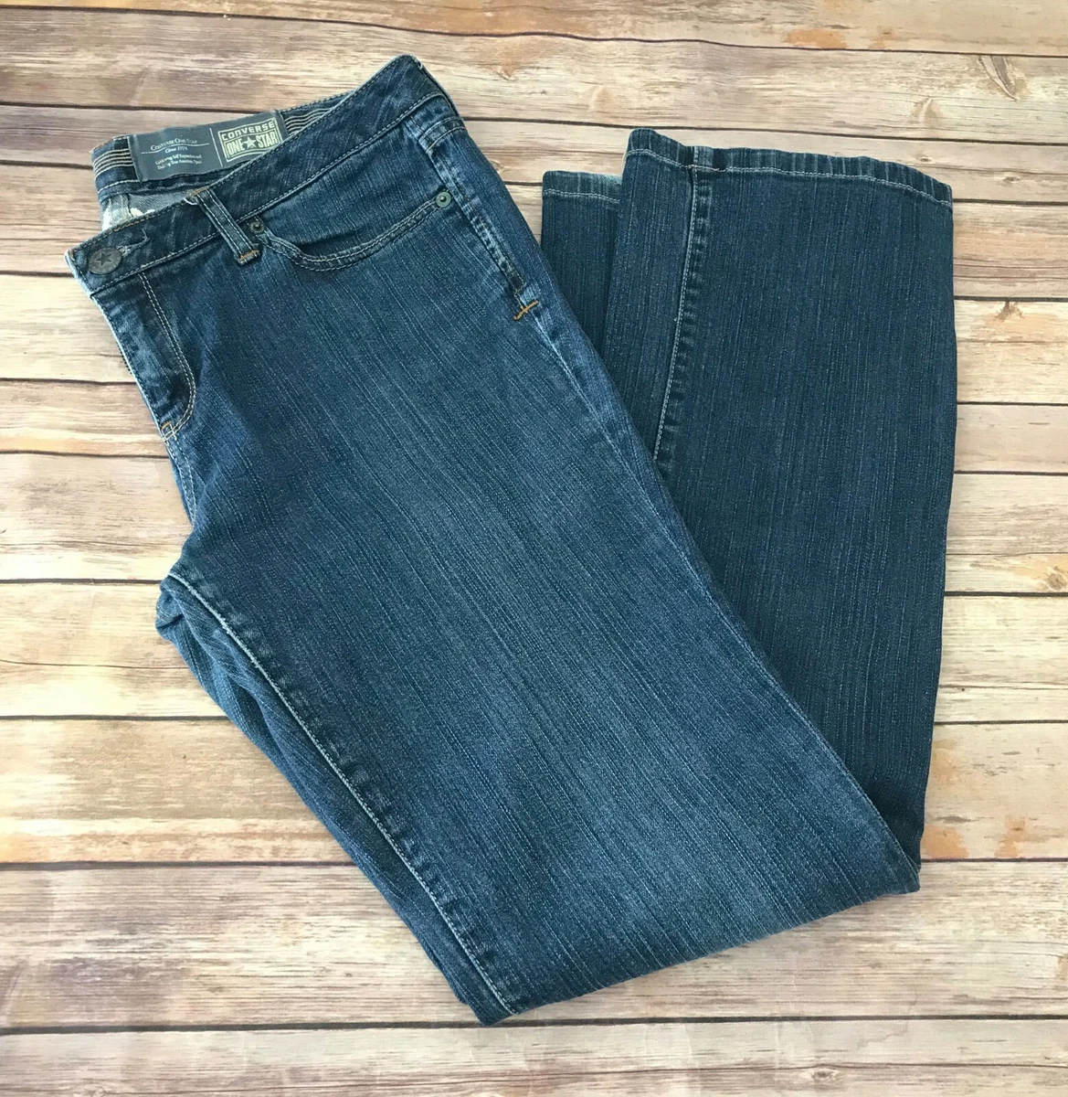 Jeans bototcut solide basse ordinaire pour femme Converse One Star Blue Denim Ta