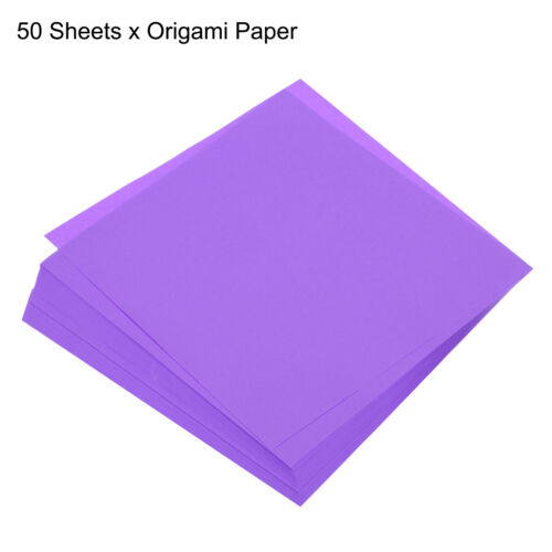 50 Sheets Origami Paper Double Sided 8x8 Inch Square Sheet, Deep Purple - Picture 3 of 5