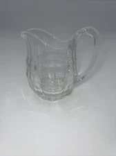 Molded Crystal Starburst Glass Creamer Pitcher 3.25" H x 4.5" W