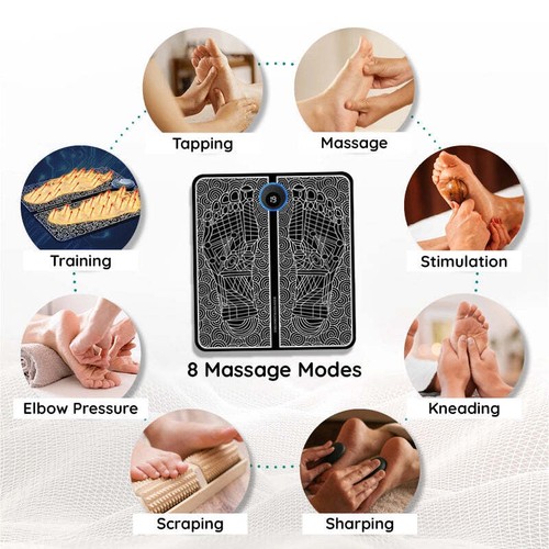 EMS Electric Foot Massager Acupoints Massage Foot Mat Circulation Stimulator US - Picture 4 of 22