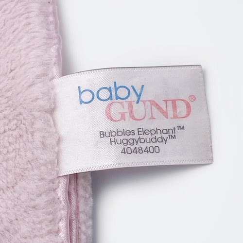 GUND Pink Elephant Lovey Huggybuddy Bubbles 4048400 coperta di raso peluche 16 pollici - Foto 7 di 9
