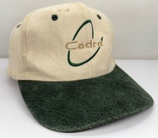 Vintage 90  s CADRE StrapBack Hat KC Caps Ivory Green RARE LOGO Discontinued READ