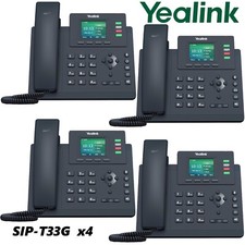 4 Yealink SIP-T33G Gigabit PoE Color LCD 4-Line Office Phone Entry Level T33G