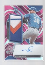 TYLOR MEGILL 2022 CHRONICLES SPECTRA PINK HYPER PRIZM ROOKIE PATCH AUTO #130 /49