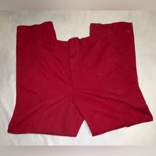 Women’s unbranded vintage red dress pants waist size 34 made in USA - Picture 1 of 6