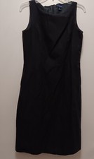 ANN TAYLOR BLACK THE SCOOP NECK Sheath DRESS IN BI-STRETCH sz 8 Curvy MSRP $149