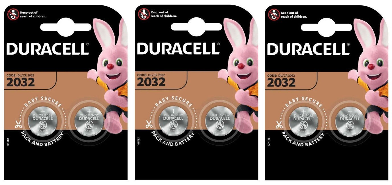 6X  Duracell CR2032 3v lithium coin cell DL2032 BR2032 3v Lithium batteries