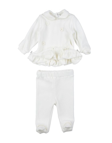 Girl's Byblos White Cotton Baby Set Size 9 months