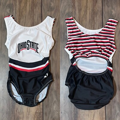 NWT THE Ohio State University OSU Buckeyes College Open Back Gymnastics Leotard