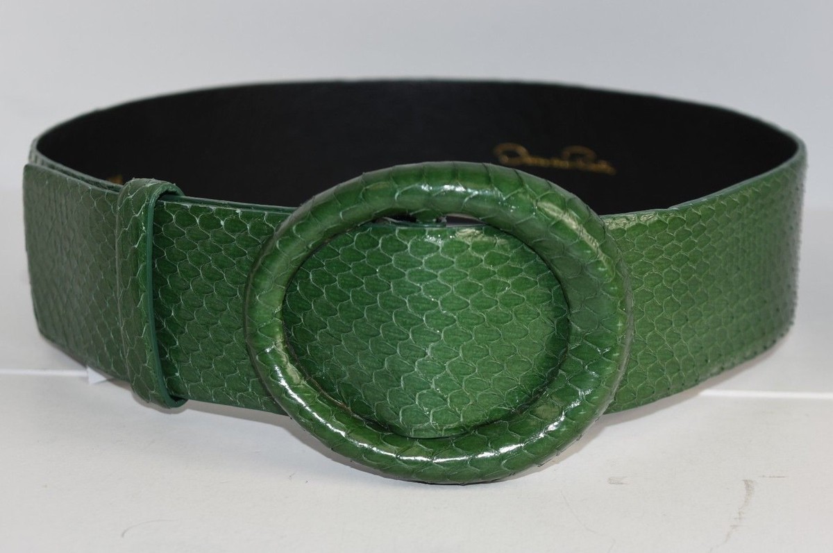 $890 Oscar de la Renta EXOTIC SNAKE SKINS Belt Oval Covered  display picture 3
