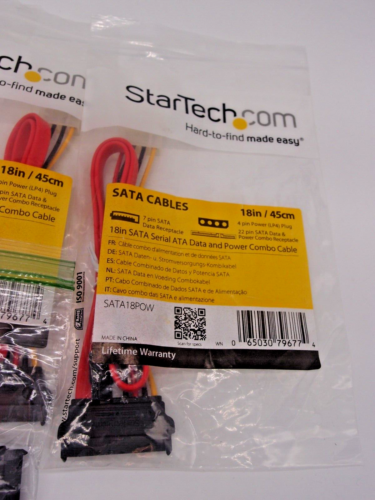 Startech 18in SATA Serial ATA Data and Power Combo Cable (1 each) - Picture 2 of 3