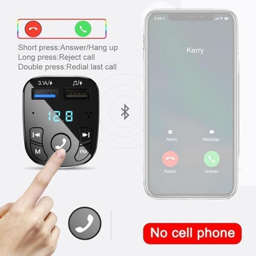 Good UK Car Wireless Bluetooth FM Transmitter MP3 Player Charger USB Deco D3P7 - Afbeelding 2 van 12