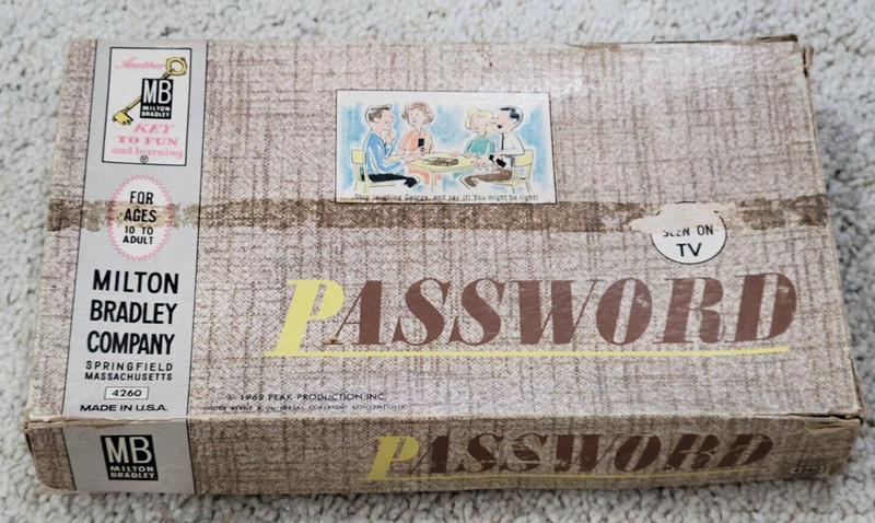 Vintage 1962 Password Game #4260 - As Seen on TV by Milton Bradley