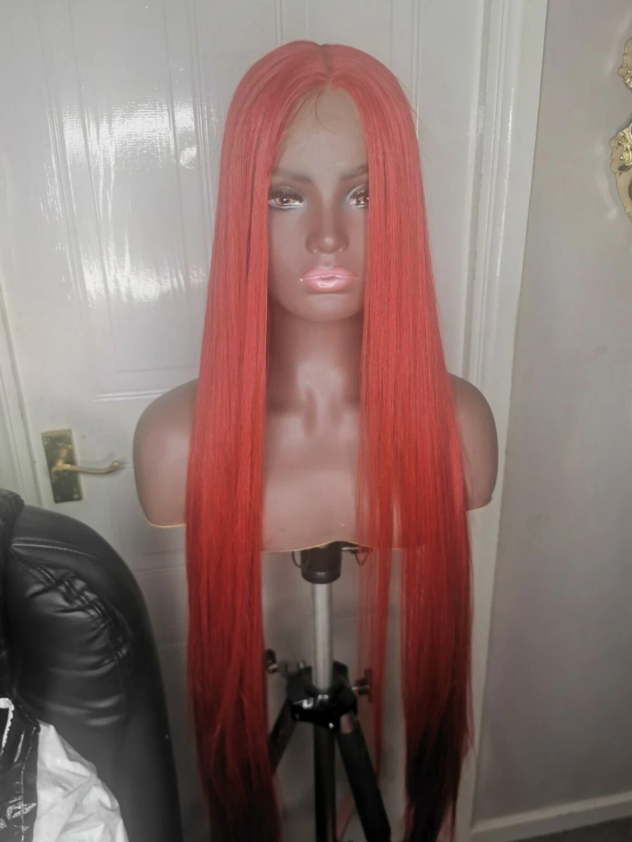 Human hair mixed with Fibre Wigs Sleeky Straight human hair