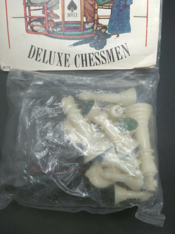 New Vintage Chess Replacement Pieces Hoyle Deluxe Chessmen 8178 Norman Rockwell  - Image 3 of 4
