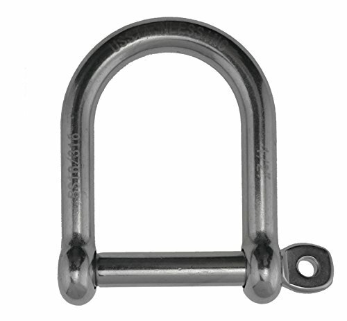 US STAINLESS Stainless Steel 316 Wide D Shackle (1/2" Wide D) - Picture 1 of 3