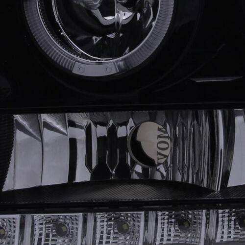 For 07-13 Sierra GMC 1500/2500/3500 Dual Projector LED DRL Headlights Smoked - Picture 3 of 5