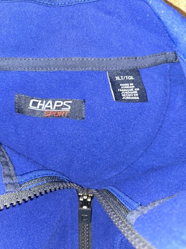 NWT Chaps Fleece Mockneck Vest Mens XLT Full Zip Blue Performance Pockets - Picture 3 of 6