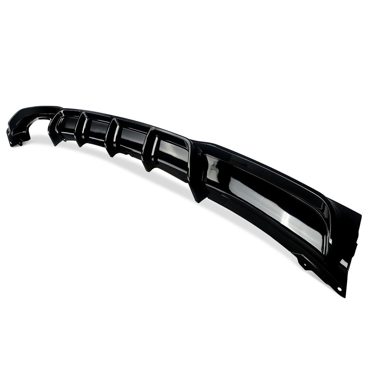 For BMW F30 F31 MSport Glossy Black Shark Fins Rear Diffuser Lip Twin