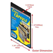 5 Current Modern ComicCapsule Black Comic Book Plastic Protector UV Protection