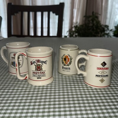 4 Franklin Porcelain Mini Beer Tankards 1981 The World s Great Breweries