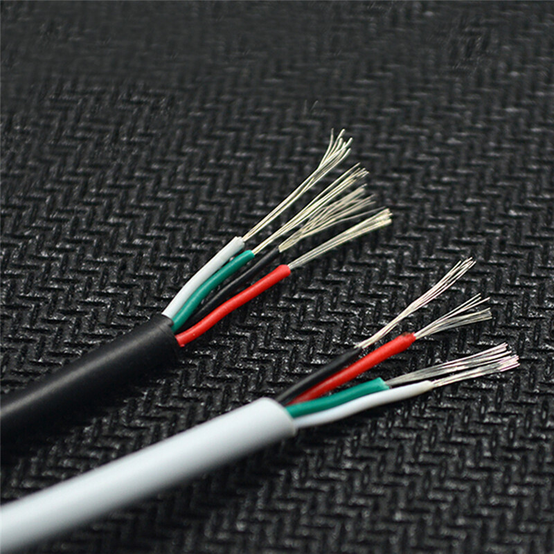 1M Dia 3mm 4 Core Control Wire Shielded Audio Headphone Cable DIY USB